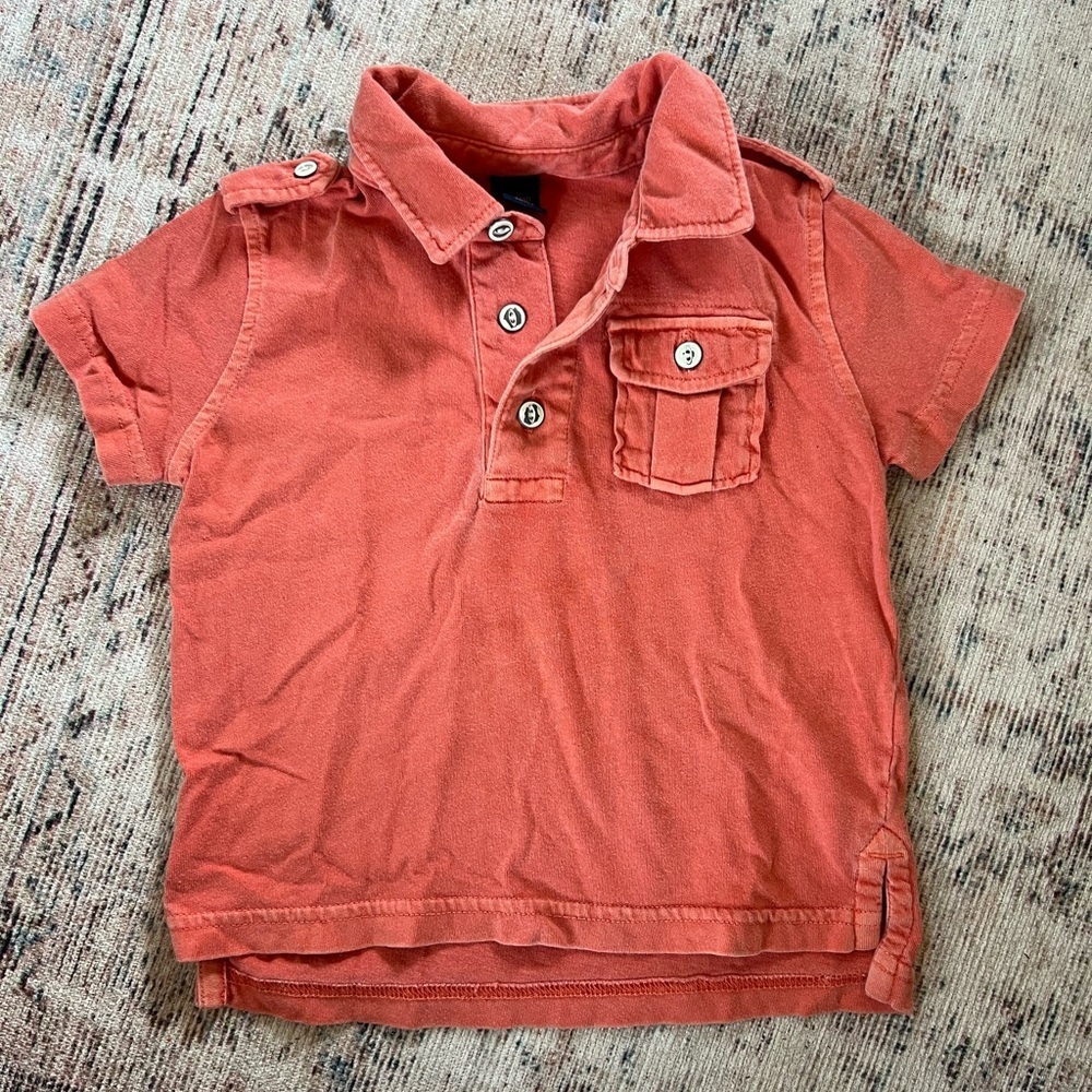 GAP Orange Polo Shirt Classic Casual Fit Baby Boy 12-18 mo